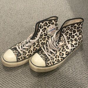 Converse cheetah print high tops